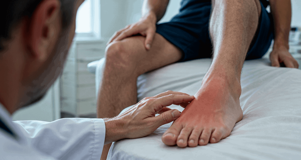 algodystrophie du pied traitement pied rouge gonflé médecin