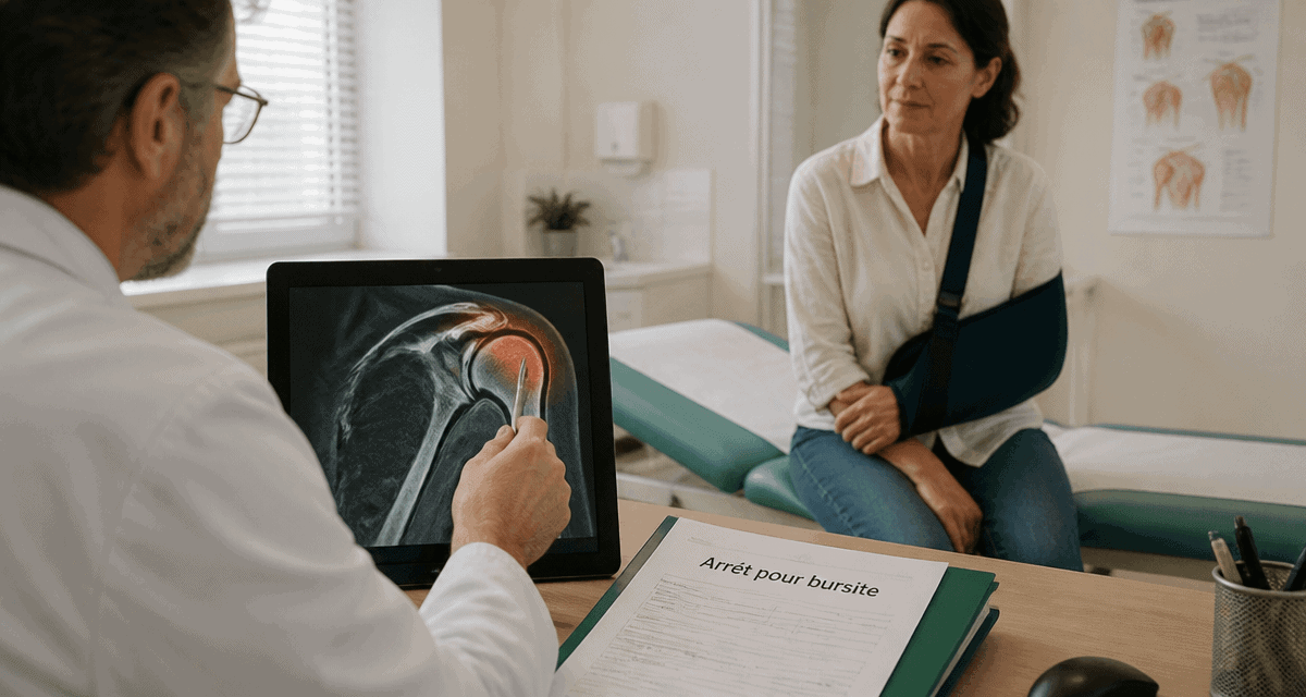 bursite épaule arrêt de travail femme médecin IRM