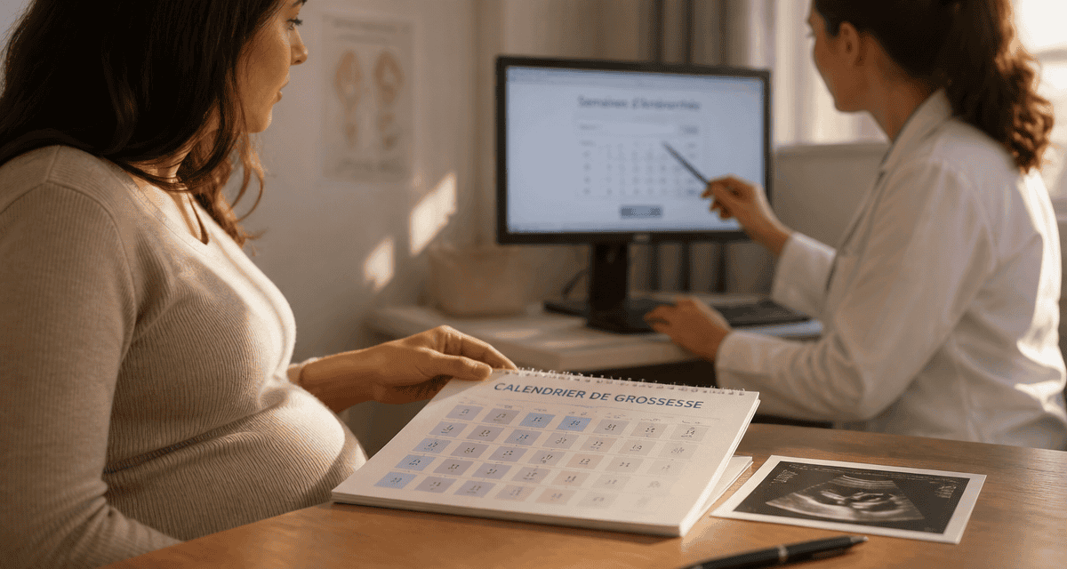 calculer les semaines aménorrhée calendrier et échographie