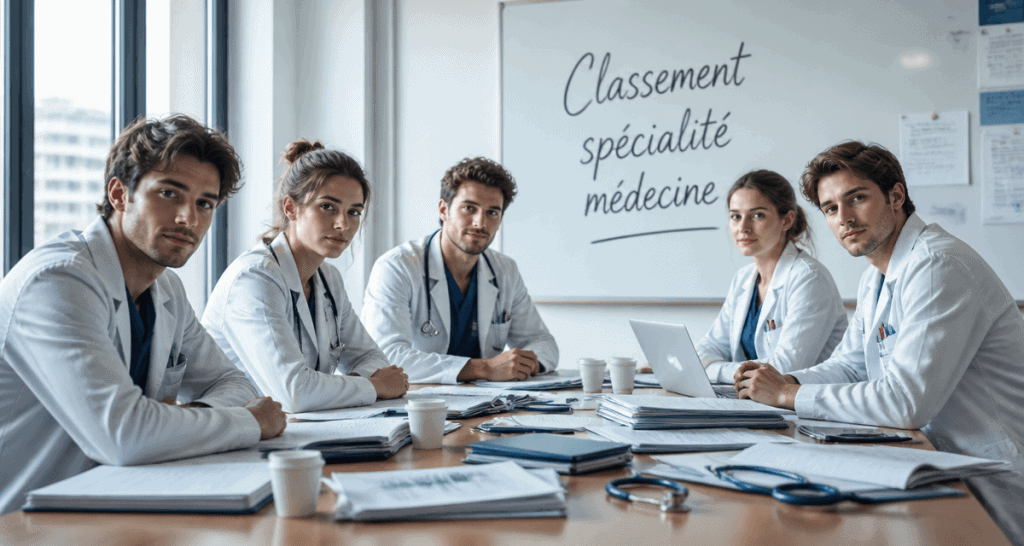 Classement specialite medecine tableau blanc