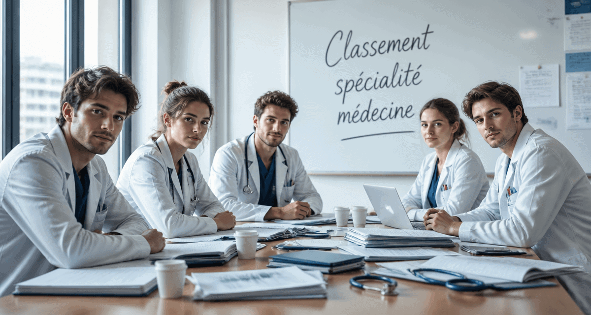 Classement specialite medecine tableau blanc