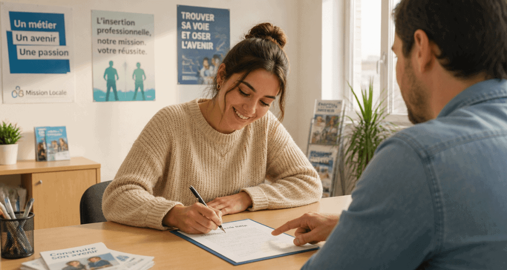 Signature convention de stage sans école Mission Locale