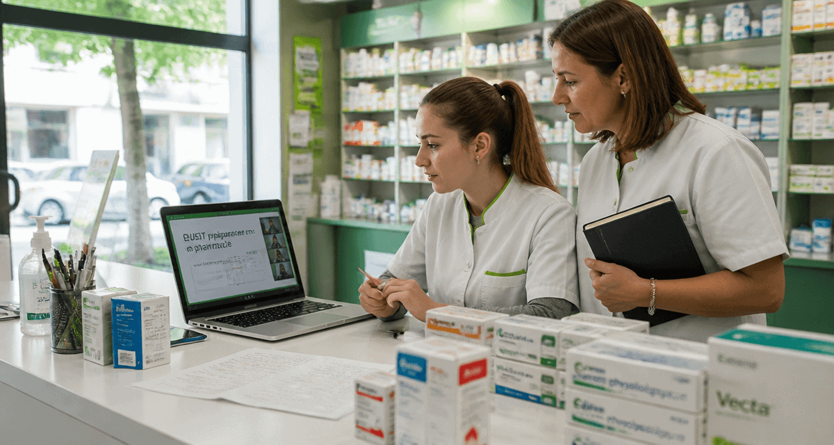 deust préparateur en pharmacie à distance jeune femme en formation