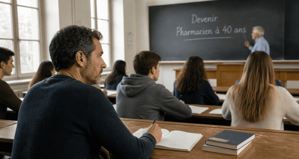 devenir pharmacien a 40 ans homme en classe