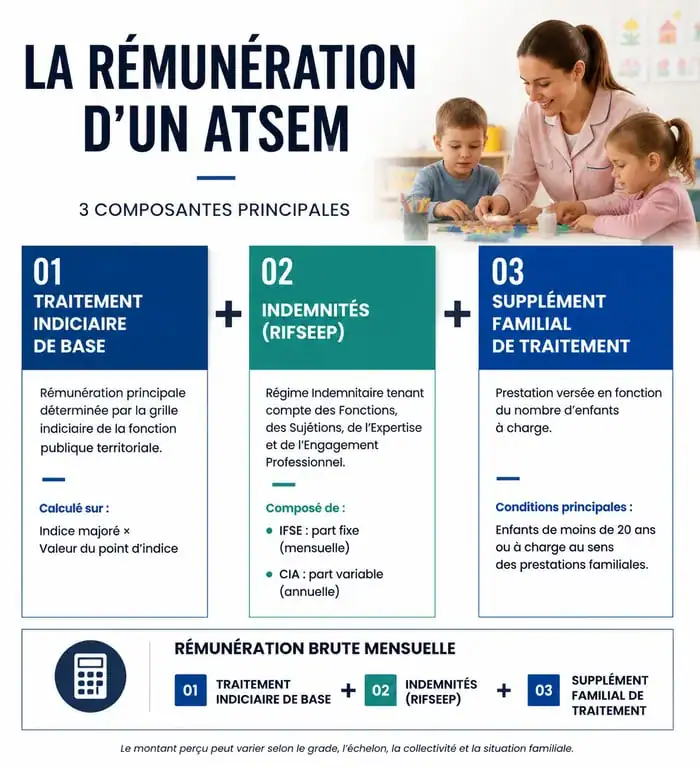 Schéma de la structure de rémunération et grille indiciaire ATSEM