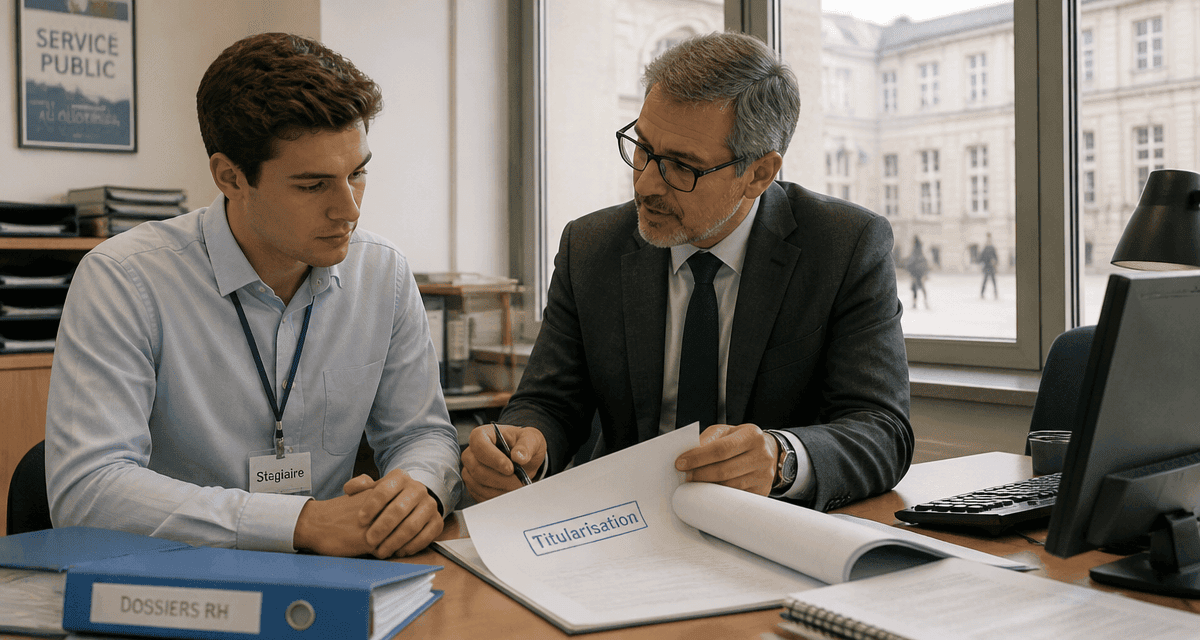 fonction publique stagiaire en bureau avec tuteur