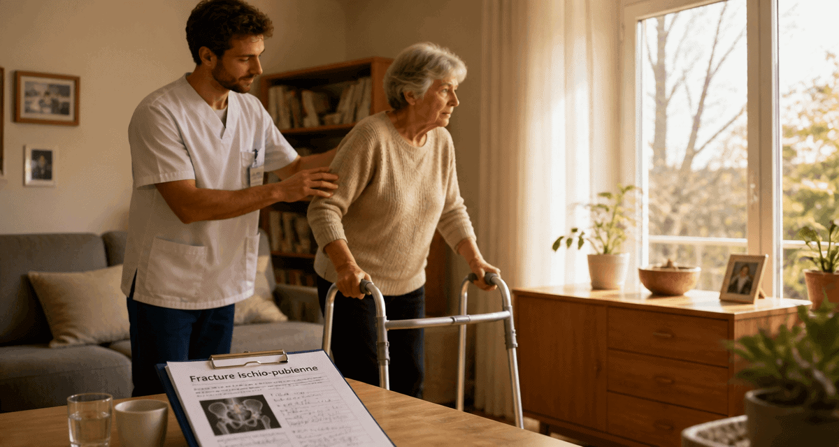 fracture ischio pubienne personne âgée déambulateur