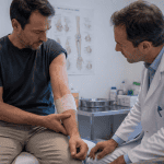 opération nerf cubital avis coude bandé patient