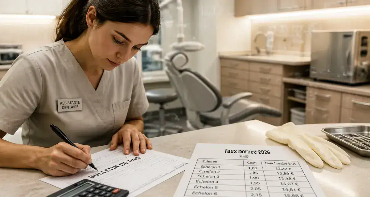 Assistant dentaire salaire : grille 2026 et taux horaire
