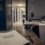Dossier “Parcours médecine” pour devenir docteur en médecine, couloir de CHU en arrière-plan
