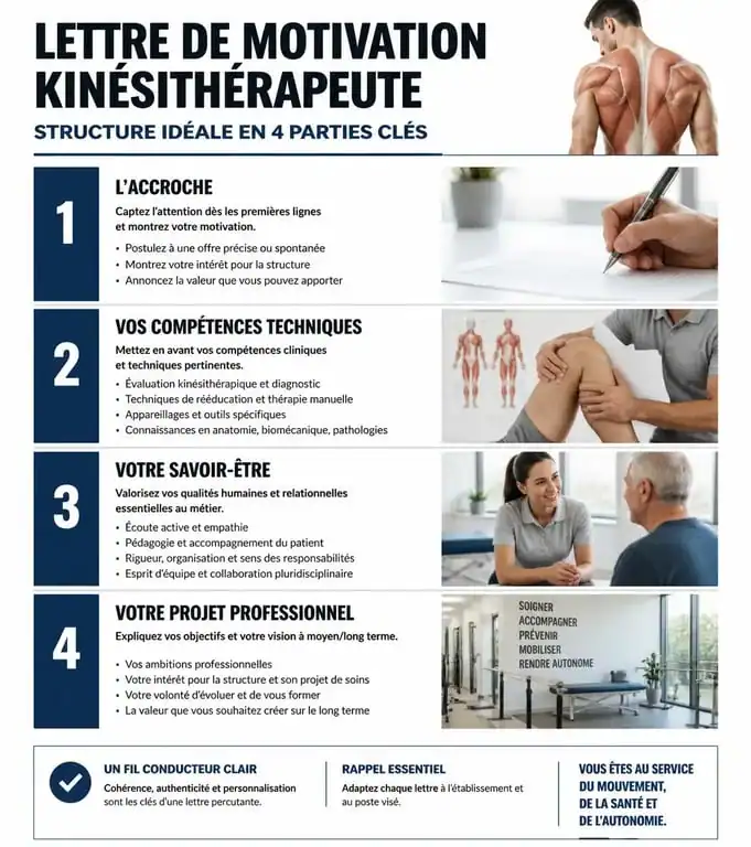 Structure d'une lettre de motivation pour kinésithérapeute efficace