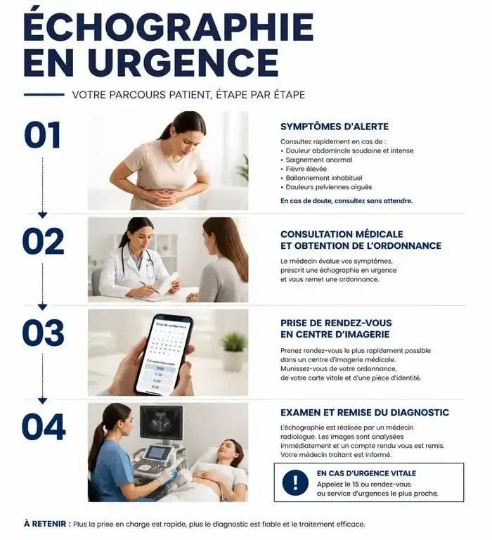 Parcours patient pour une échographie en urgence : étapes clés du diagnostic rapide