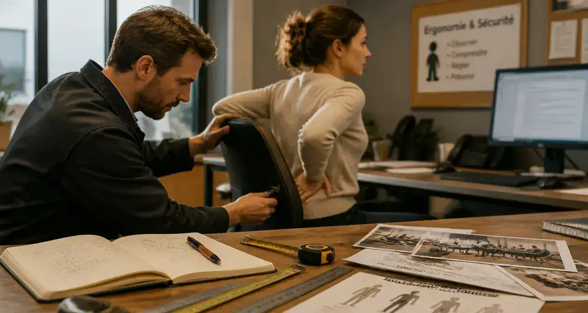 Ergonome définition : ajustement chaise au bureau, posture au travail