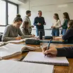 Étudiants formation en initiale prenant des notes