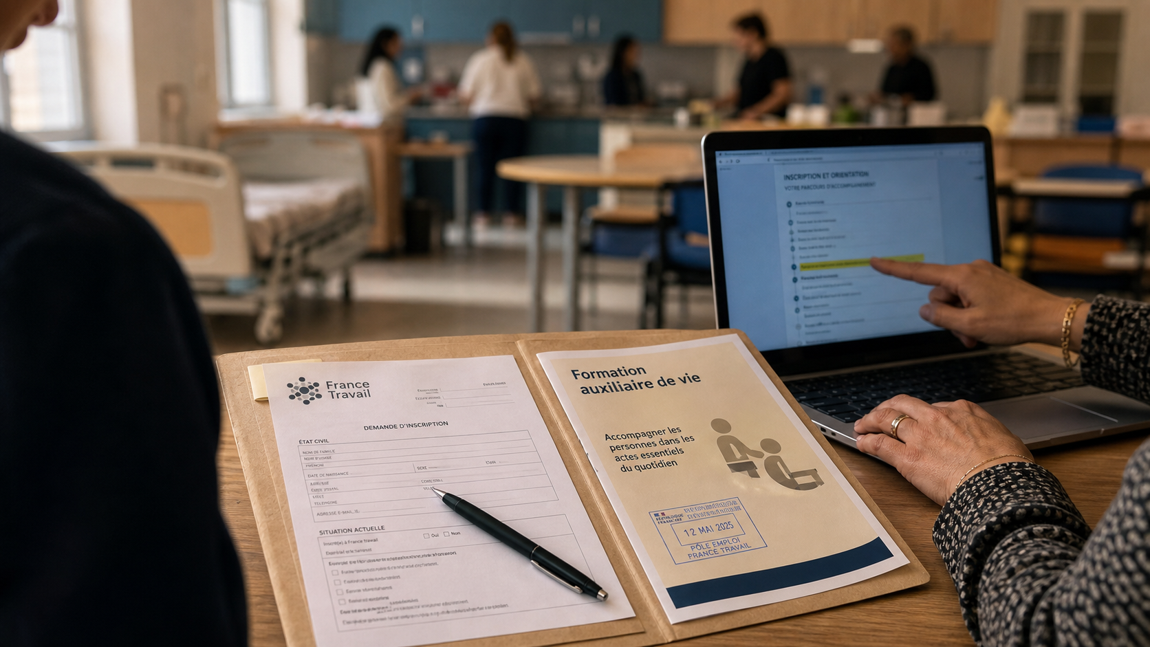 Formation auxiliaire de vie Pôle emploi : dossier de financement sur table, conseiller et formulaire France Travail