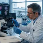 Immunologues analysant des échantillons en laboratoire