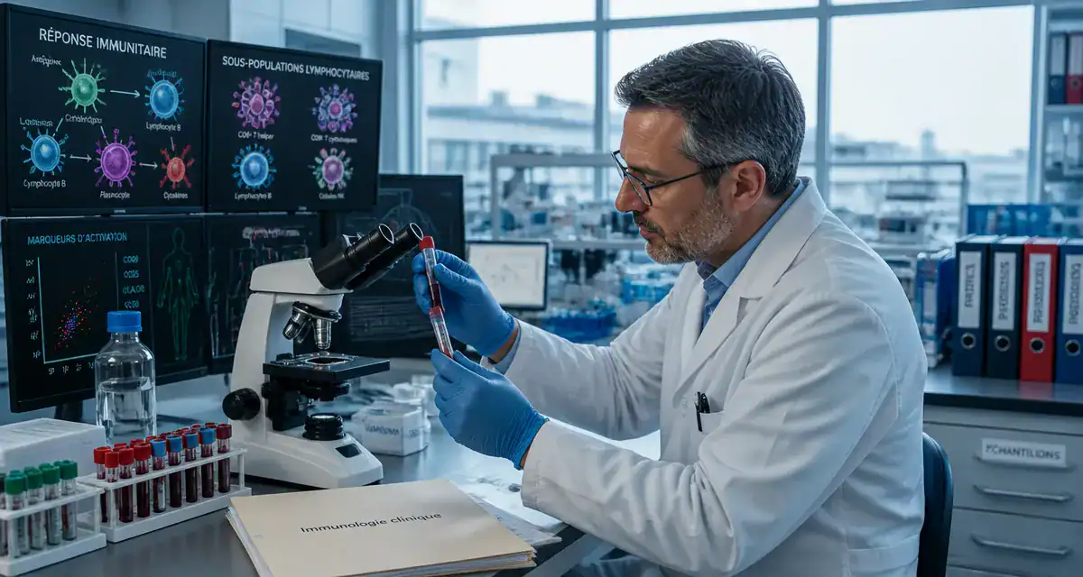 Immunologues analysant des échantillons en laboratoire