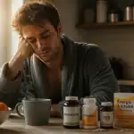 medicament contre la fatigue vitamines sur table petit-déjeuner