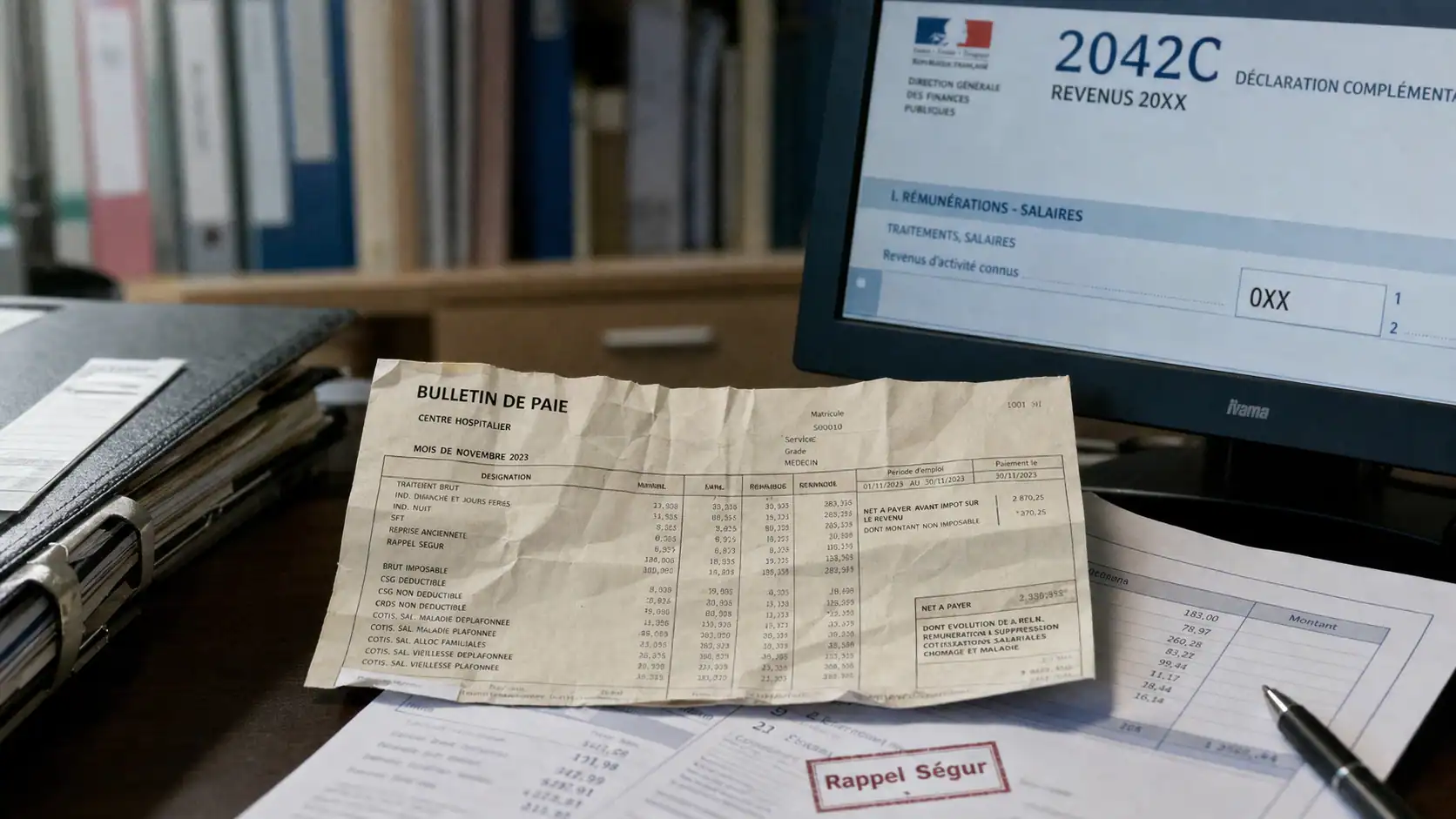 Prime segur imposable : déclarer ses revenus Ségur (fiche de paie 2042)