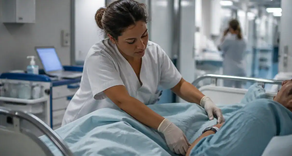 Aide-soignante à l'hôpital en binôme avec l’infirmier : repositionnement patient et soins