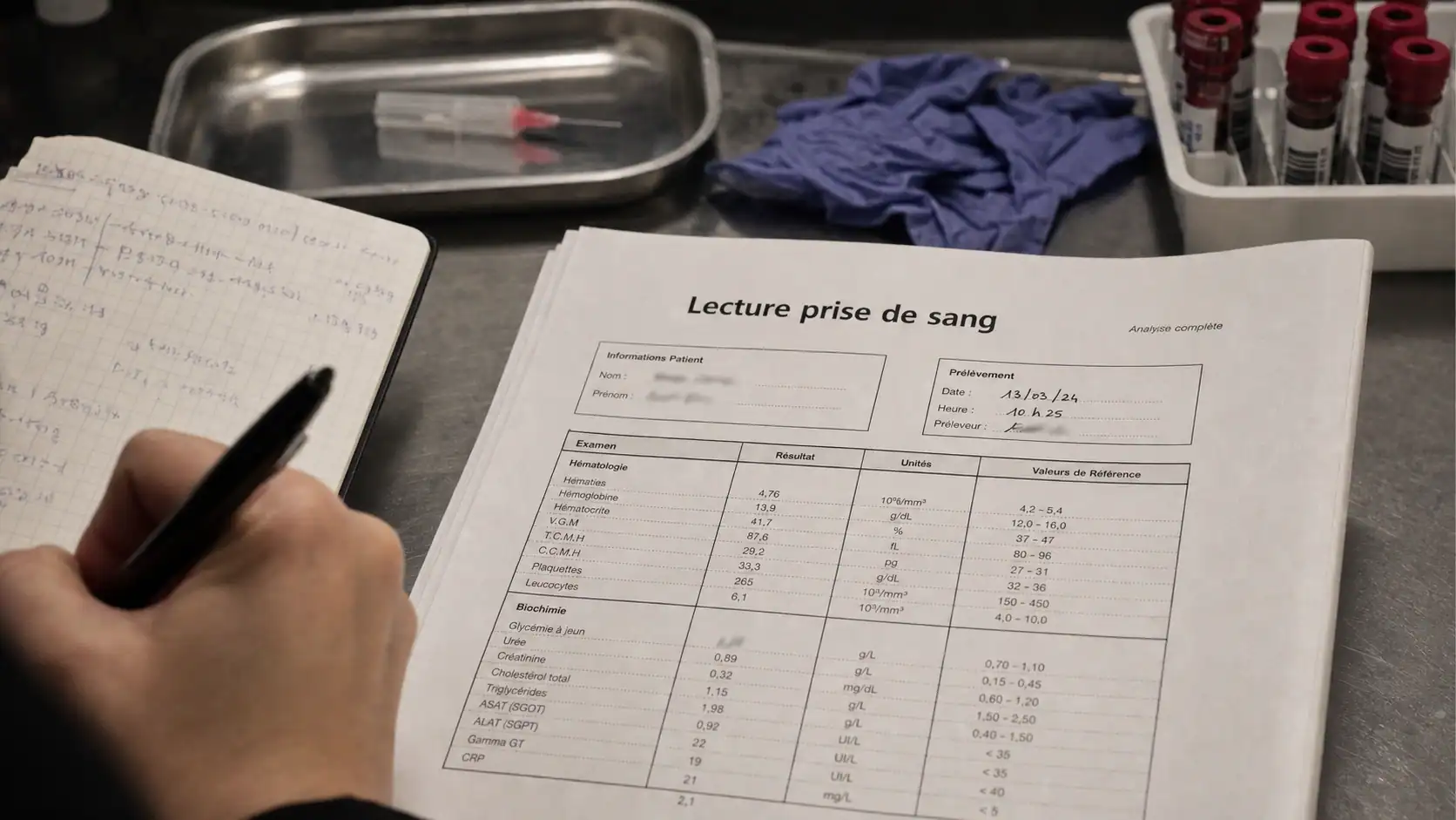 Comment lire une prise de sang : compte-rendu de biologie médicale en laboratoire