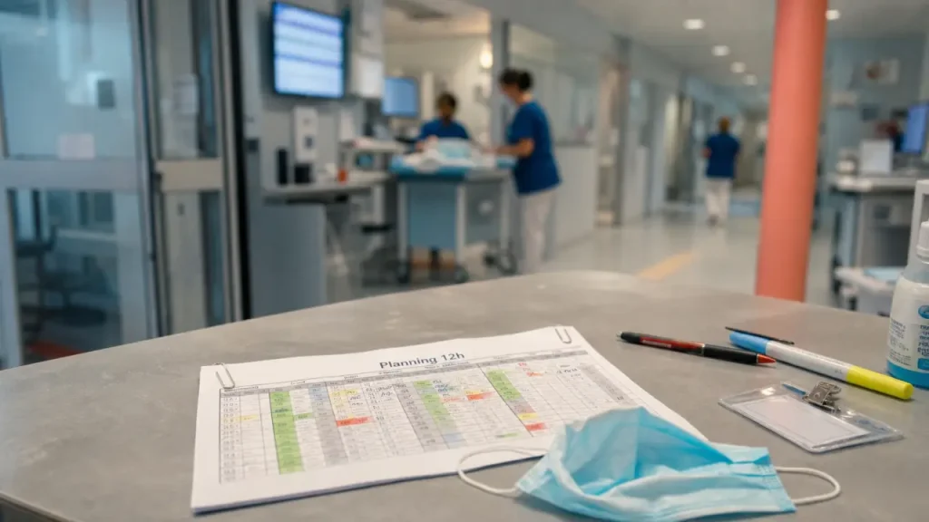 Roulement jour/nuit, repos et week-ends : un exemple de planning 12h à l’hôpital sans déséquilibre
