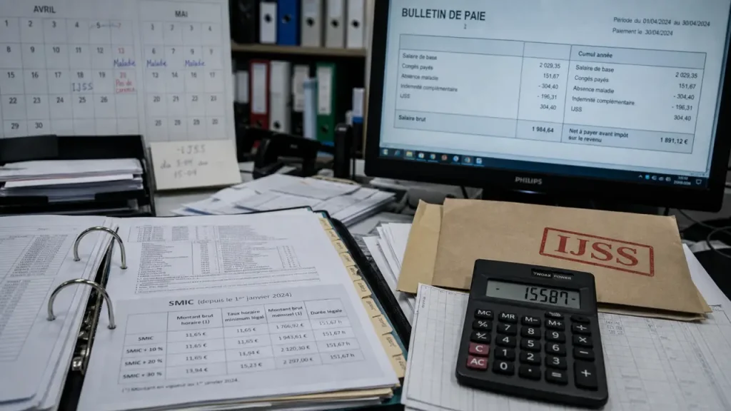 IJSS 2026 : bureau de paie, calcul maladie et plafonds