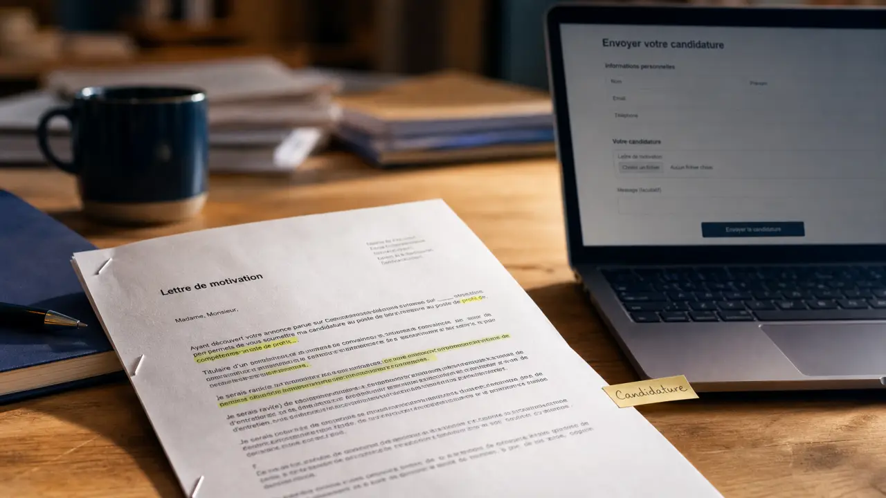 Lettre de motivation changement de travail : candidature sur table