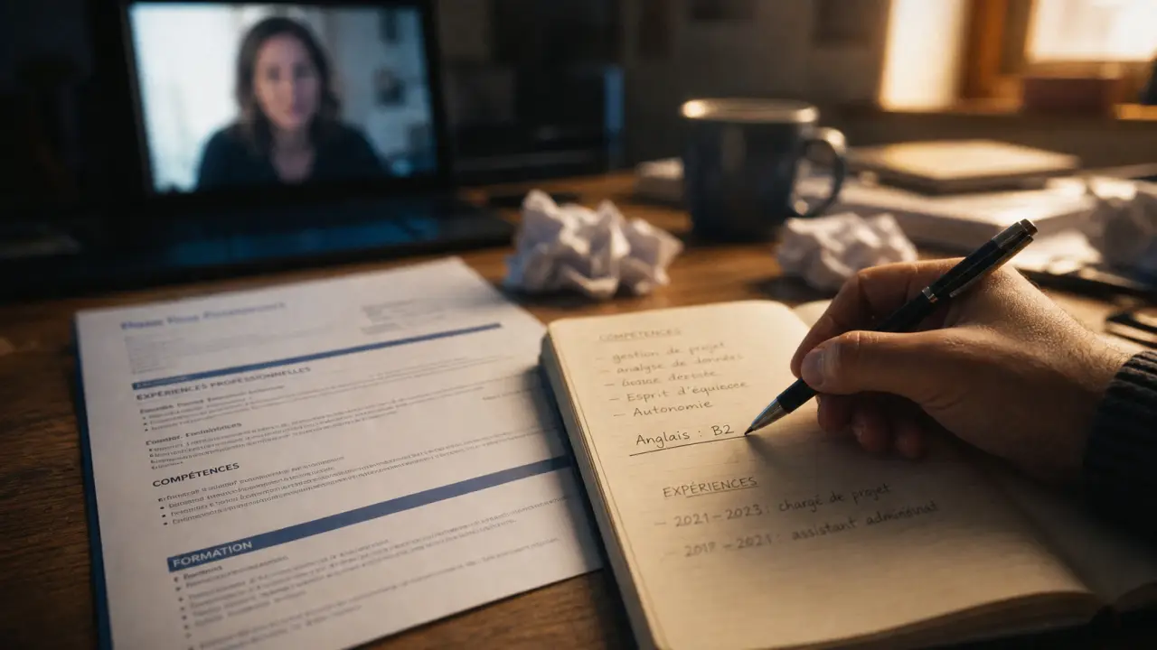 Niveau de langue CV B2 sur un CV, mots justes
