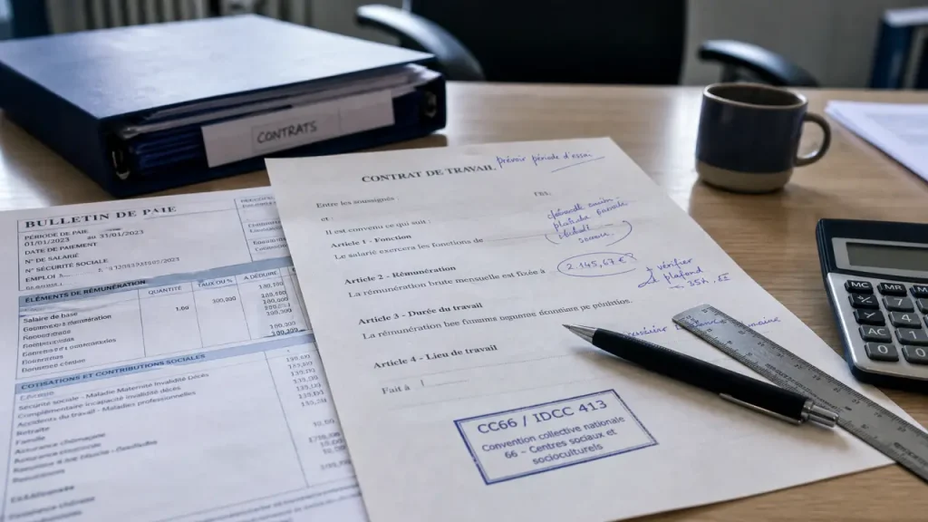 Salaire psy convention 66 : vérifier CC66 / IDCC 413 (fiche de paie)