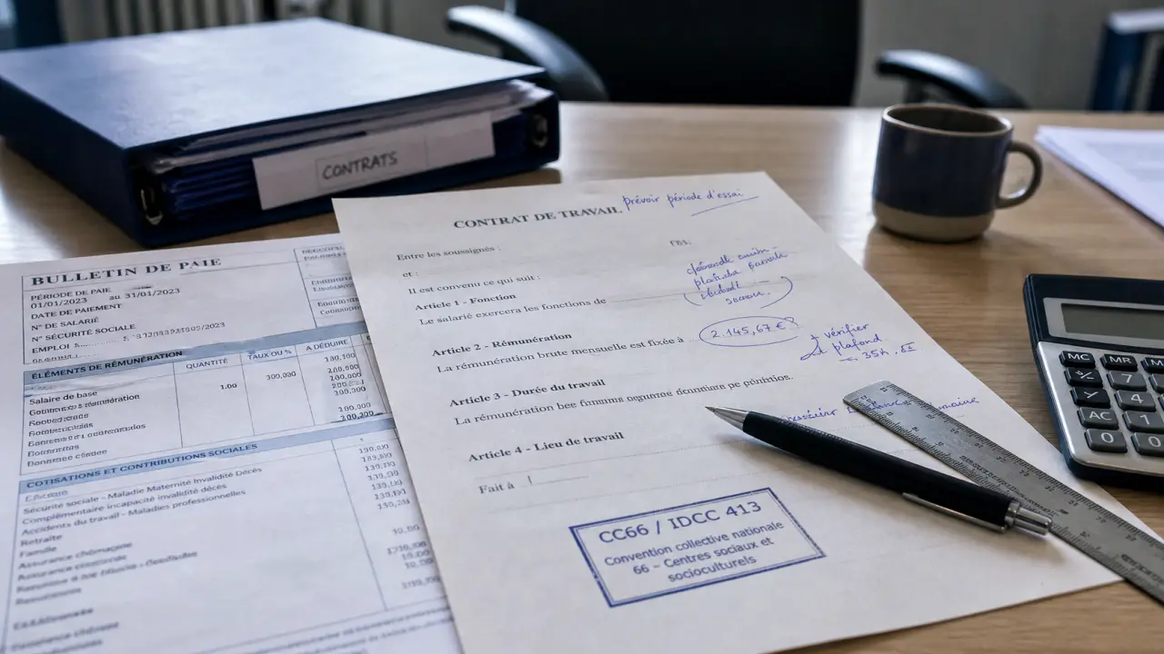 Salaire psy convention 66 : vérifier CC66 / IDCC 413 (fiche de paie)