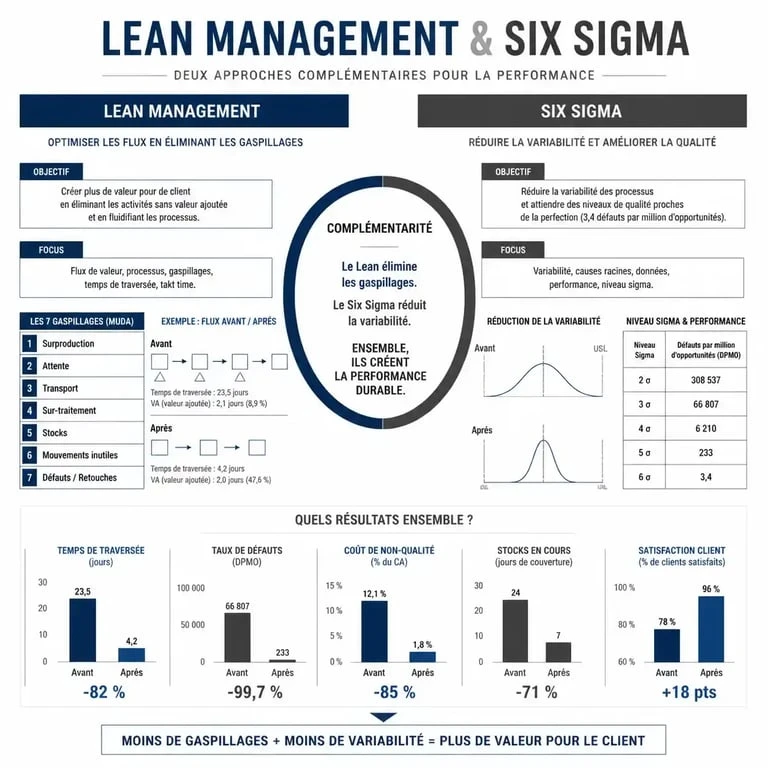 Comparaison Lean et Six Sigma dans une formation en amélioration continue