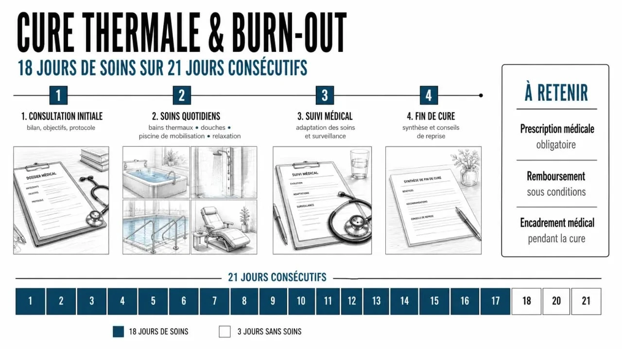 Cure burn out : parcours de soin, durée, remboursement et encadrement médical