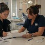 Formation assistant dentaire Toulon en alternance : candidate et formatrice au cabinet dentaire