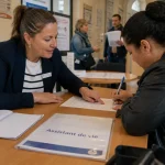 Formation auxiliaire de vie Toulon : candidate aide dossier en centre de formation