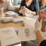Formation reflexologie plantaire Toulon en pratique, pieds et planche plantaire
