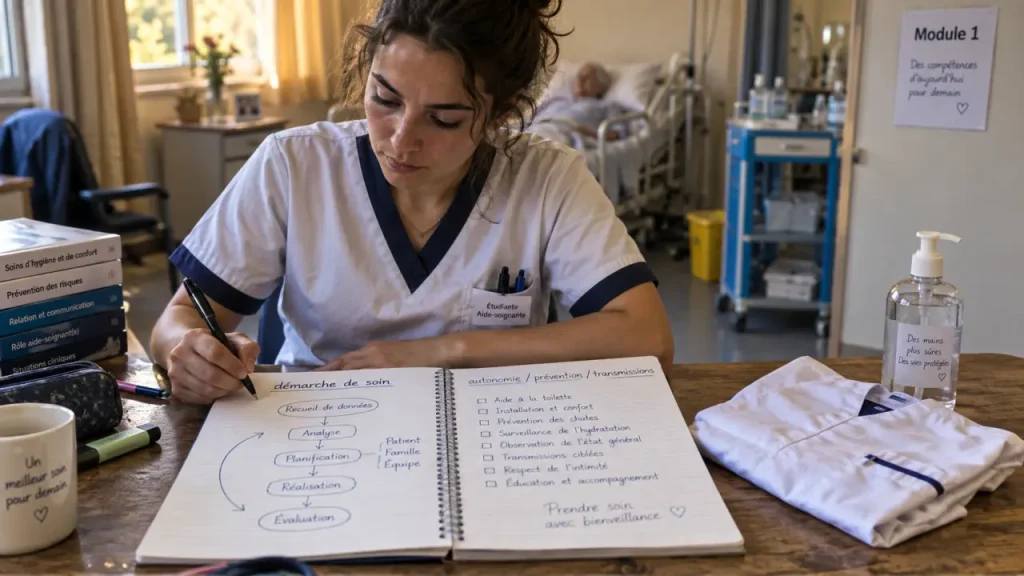 Module 1 aide-soignant : maîtriser le bloc 1, les soins quotidiens et l’étude de situation