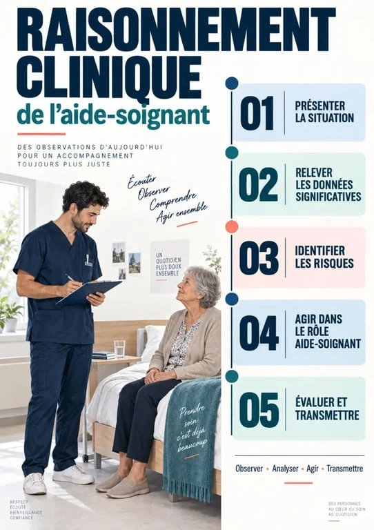 Raisonnement clinique aide-soignant : les cinq étapes d’analyse d’une situation de soins