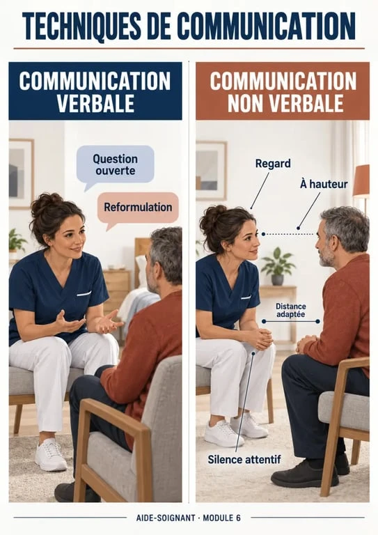 Module 6 aide-soignant : communication verbale et non verbale dans la relation de soins