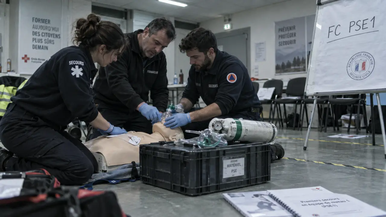 Formation continue PSE1 : recyclage annuel en équipe avec formateur et mannequin de secourisme