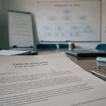 Lettre de motivation cadre de santé pour le management, papier et réunion de service floue en arrière-plan