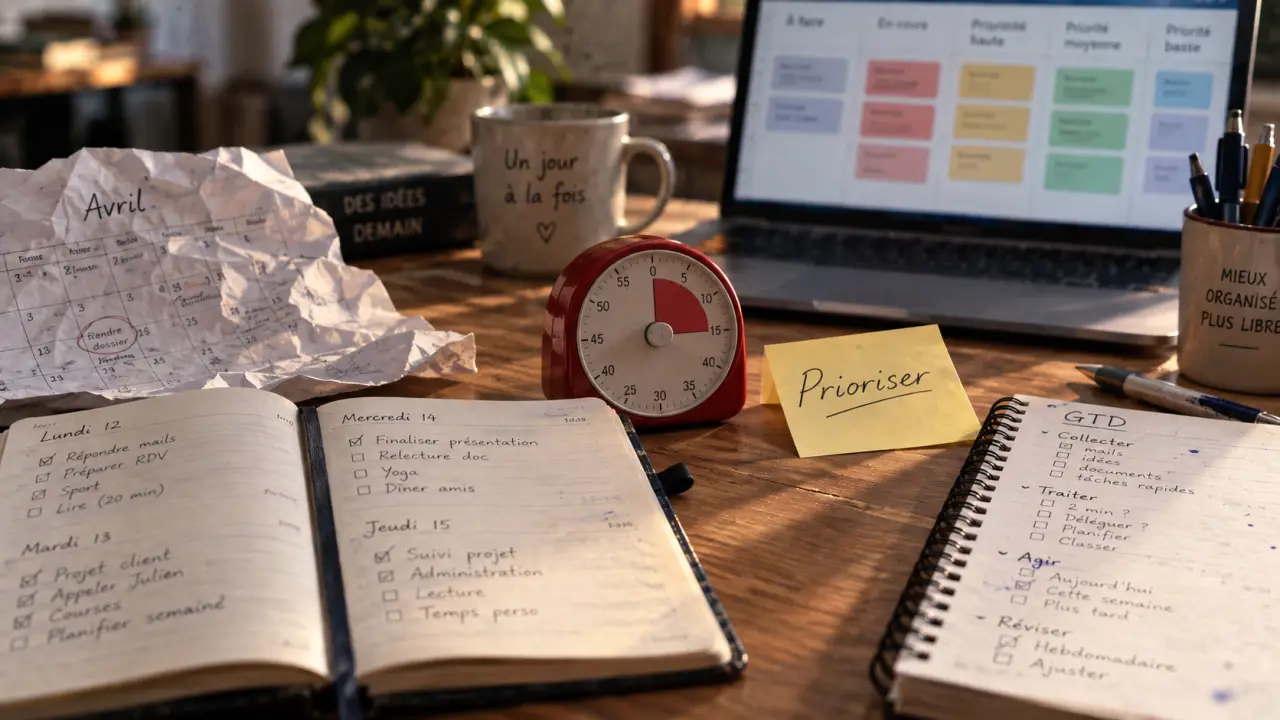Outil de gestion du temps : agenda, calendrier et minuteur pour prioriser