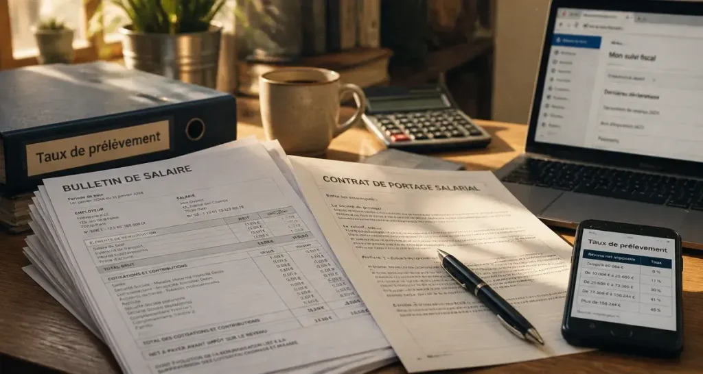 Prélèvement à la source en portage salarial : taux neutre, calcul et régularisation