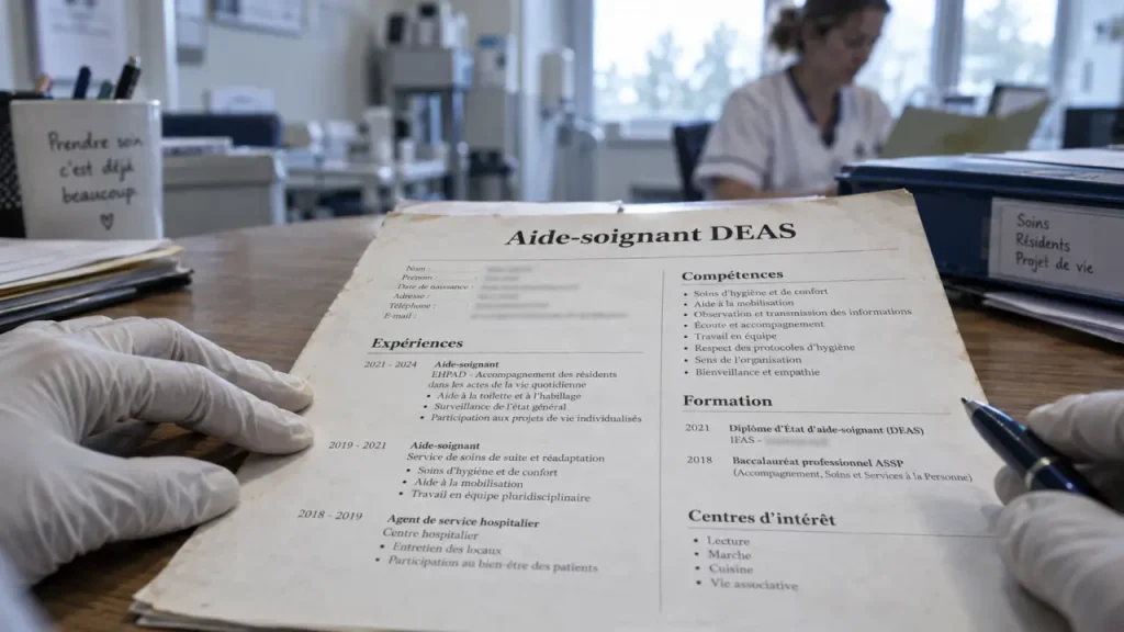 Un CV d’aide-soignant clair et ciblé pour convaincre dès la première lecture