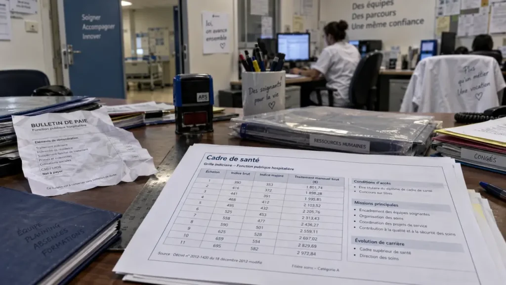 Grille cadre supérieur de santé : 8 échelons, traitement brut et accès au grade supérieur