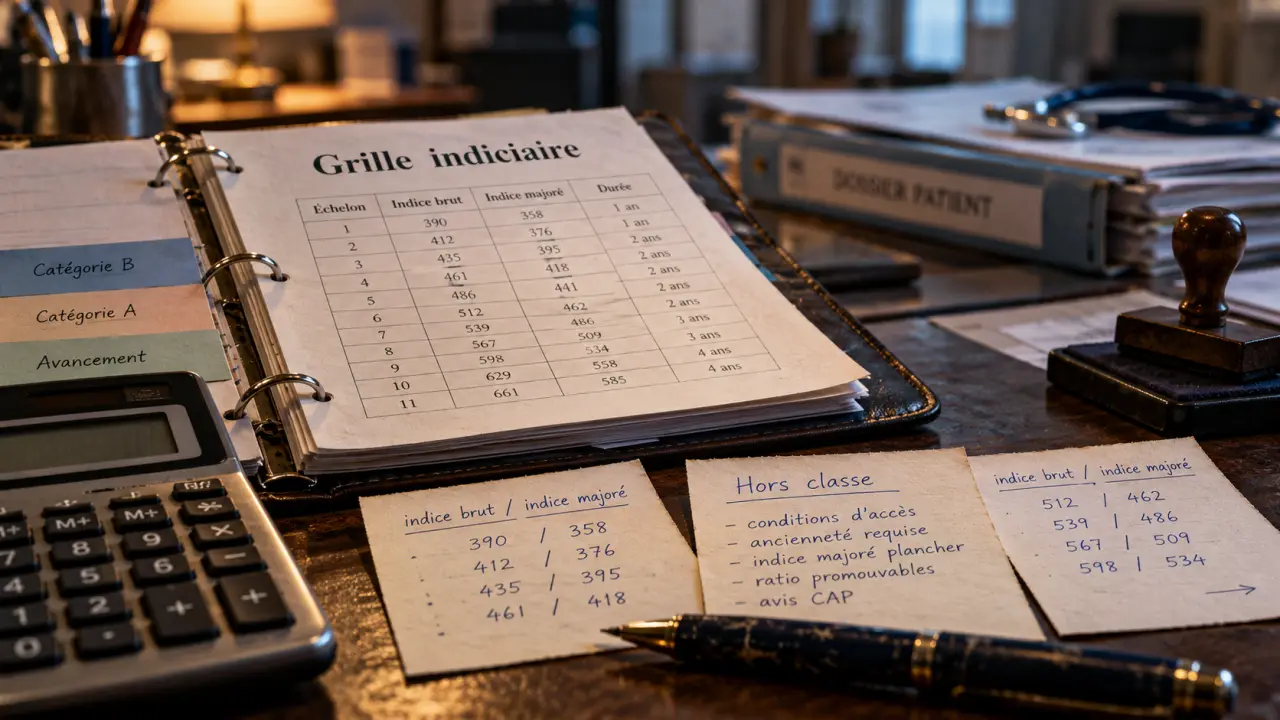 Grille indiciaire cadre de santé : indice brut, majoré, hors classe