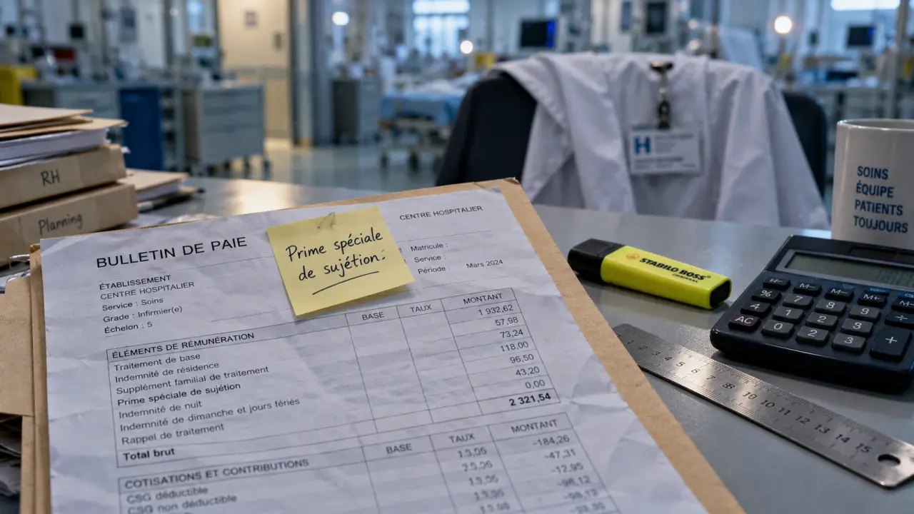 Prime aide soignant : sujétion 10% et forfait 15,24 € sur fiche de paie